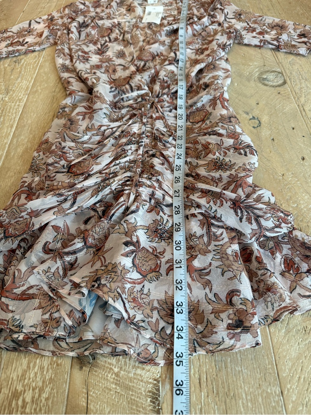 Dakota Blush Multi Floral Mini Dress Metallic Accent Size 0 - Picture 7 of 11